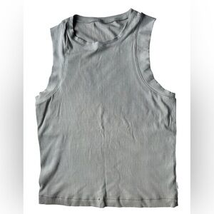 Vuori Pose Modern Tank Top Talc Women’s Large Stretch Rib Knit